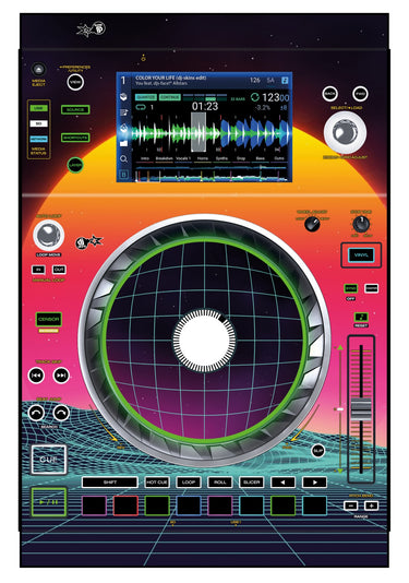 Denon DJ SC 5000 Skin Synthwave Horizon